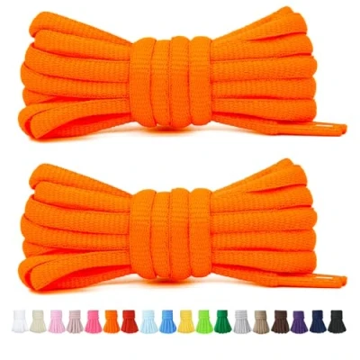 Afbeelding van Stepace 2 paar ronde veters, 60 cm, voor sneakers, lengte 200 18 kleuren, veters schoenen, Oranje