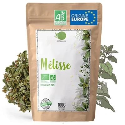 Afbeelding van ORIGEENS biologische citroenmelisse, ontspannende spijsverteringstherapie, citroenmelisse thee, 100 g