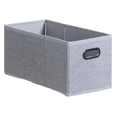 Afbeelding van Opbergmand/kastmand 7 liter lichtgrijs linnen 31 x 15 cm Opbergboxen Vakkenkast manden