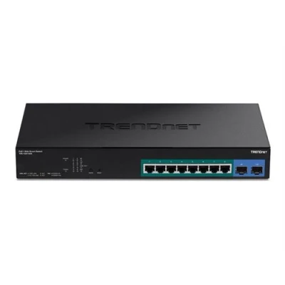 Image de TRENDnet TPE 1021WS Commutateur intelligent 8 x 10/100/1000 (PoE+) + 2 10/100/1000/SFP de bureau, Montable sur rack PoE+ (130 W) Conformité TAA