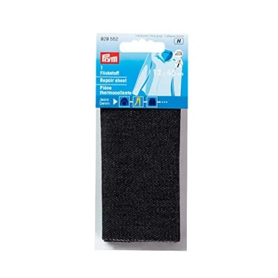 Afbeelding van Prym 929552 strijkstuk, jeans, om op te strijken, 12 x 45 cm, zwart