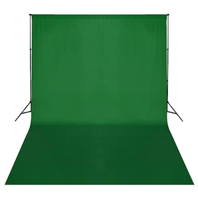 Afbeelding van vidaXL Achtergrondsysteem 500x300 cm groen