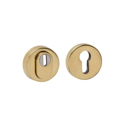 Afbeelding van Intersteel SKG3 veiligheidsrozetten rond verdekt ø52x12mm profielcilindergat met kerntrekbeveiliging PVD messingkleur