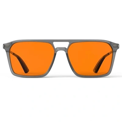 Afbeelding van Goiteia Bril tegen blauw licht, 100% oranje, amberkleurige gamingbril voor een betere slaap veerscharnieren beter comfort, Nightfall frame oranje transparant grijs