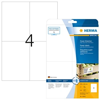 Afbeelding van Etiket HERMA Power 10909 105x148mm wit 100stuks