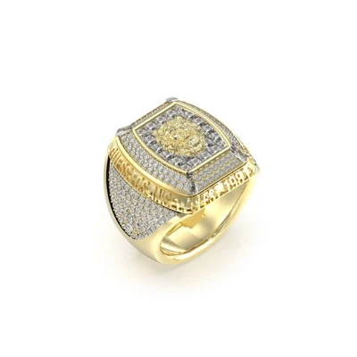 Afbeelding van Guess JUMR05002JWYG66 Ring Heren Lion King Ringmaat 66