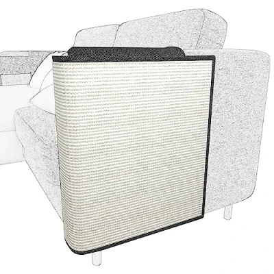 Afbeelding van Italdos Krabtapijt voor bank, fauteuil, sisal, nagels, katten, armleuningbescherming, links, 60 x 50 cm