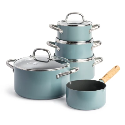 Afbeelding van GreenPan Mayflower pannenset 5 delig lichtblauw inductie PFAS vrij