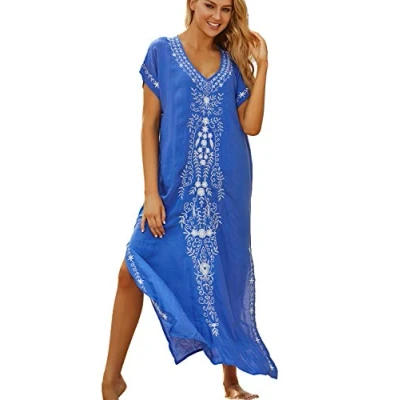 Afbeelding van YouKD Lange zomerjurk Voor dames Boheemse stijl op het strand, Donkerblauw