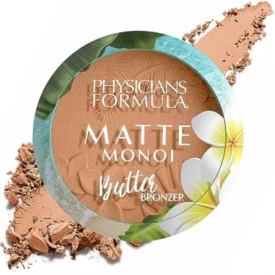 Image de Physicians Formula Matte Monoi Butter Bronzer, Poudre Bronzante à la Texture Crémeuse et Douce, Infusée de Beurre Monoï Murumuru, Résistante l&#039;Eau, Teinte Mate Ensoleillée