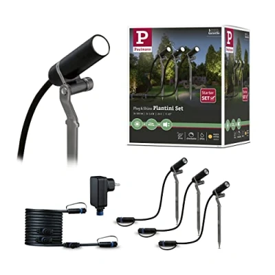 Image de Paulmann Plug &amp; Shine 3 LED Lampe de Jardin Plantini IP65 Anthracite