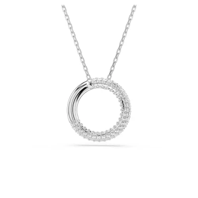 Afbeelding van Swarovski Dextera hanger, geplaveid, wit, gerhodineerd metaal
