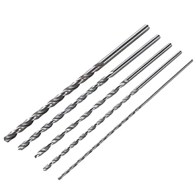 Afbeelding van SyiXute 5 stuks spiraalboor met rechte schacht, extra lang, spiraalboren van staal hoge snelheid, diameter 2 mm, lengte 150 mm voor het boren hout, boorgereedschap