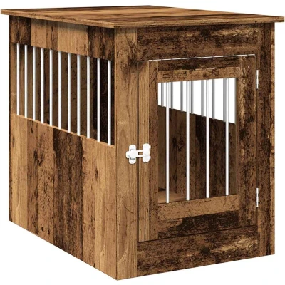 Afbeelding van vidaXL Hondenbench 55x80x68 cm bewerkt hout oud houtkleurig