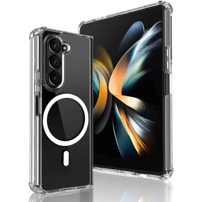 Afbeelding van imoshion Hoesje Geschikt voor Samsung Galaxy Z Fold 6 Siliconen Rugged clear backcover MagSafe Transparant