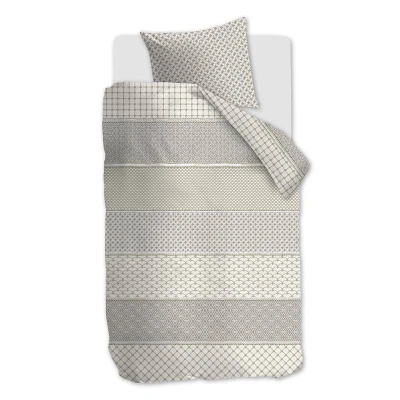 Afbeelding van Riviera Maison Ropes dekbedovertrek Eenpersoons 140x200/220 Taupe