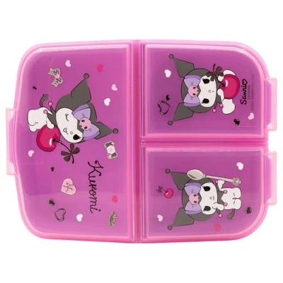 Afbeelding van Kuromi lunchbox voor kinderen met 3 vakken