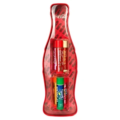 Image de Lip Smacker Coca Cola Vintage Bottle Collection, Cadeau de 6 Baumes à Lèvres Aux Saveurs Différentes Inspirées par dans une Boîte Bouteille Emblématique