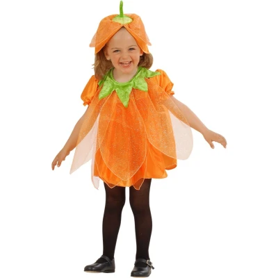Afbeelding van Widmann Pompoen Kostuum Met Steel Halloween Meisje Oranje Maat 98 Verkleedkleding
