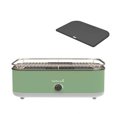 Afbeelding van Barbecook E Carlo Elektrische Barbecue Paris Green Inclusief Contactplaat Groen Bbq