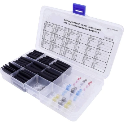 Afbeelding van TRU COMPONENTS T1902CA001 Krimpkous assortiment Zwart Krimpverhouding:3:1 135 onderdelen