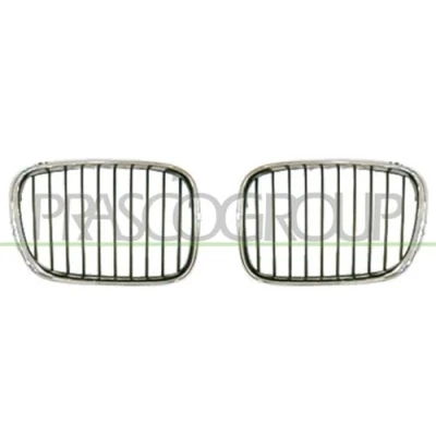 Afbeelding van PRASCO BM0452003 Grille Auto Rechts voor Verchroomd Zwart Chroom BMW: 5 Saloon