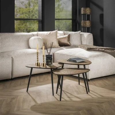 Afbeelding van Hoyz Salontafel Metallic Brons Antiek Set van 3
