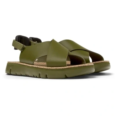 Afbeelding van Camper Oruga Sandalen, Dames, Maat: 38, Medium green Leer en textiel