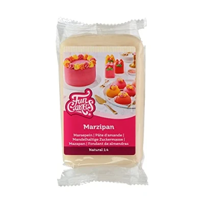 Image de FunCakes Pâte d’amande Naturel (1:4): facile à utiliser, goût délicieux, flexible et lisse, dérouler, fin ferme, parfait pour la décoration de gâteaux, halal, casher sans gluten. 250 g.