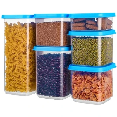 Afbeelding van BELLE VOUS 6 Pack Square Plastic Food Storage Lunch Boxes