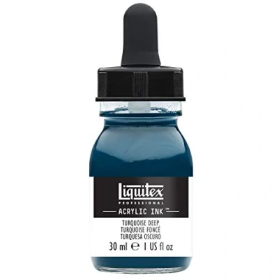 Image de Liquitex 4260561 Peinture acrylique professionnelle liquide Encre 30 ml aérographe hautement pigmentée Turquoise foncé