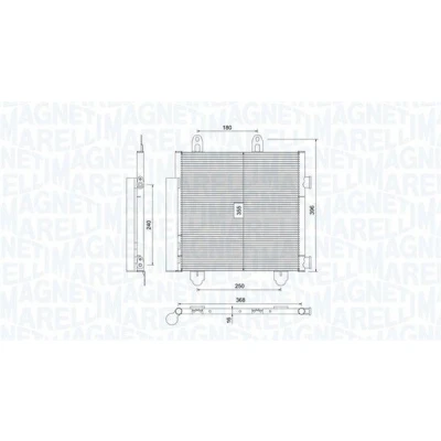 Afbeelding van MAGNETI MARELLI 350203794000 Condensor Airco Met droger 368x355x16 355 368 16 TOYOTA: Aygo