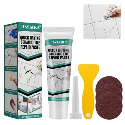 Afbeelding van HASAIKA Tegelreparatiepasta, snelle wandspatel, wandreparatieset, reparatieset met schraper voor wandherstel en reparatie van scheuren