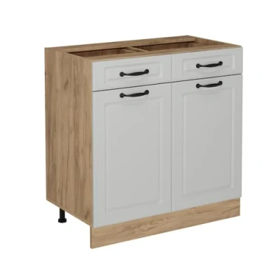 Afbeelding van Vicco Keukenonderkast R Line, Wit Landhuis/Krachtige eik goud, 80 cm zonder werkblad