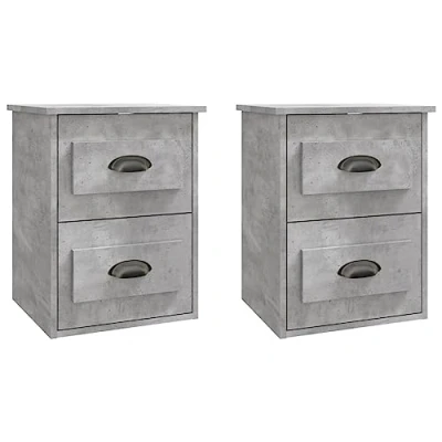 Afbeelding van Nachtkastjes 2 st wandgemonteerd 41,5x36x53 cm betongrijs