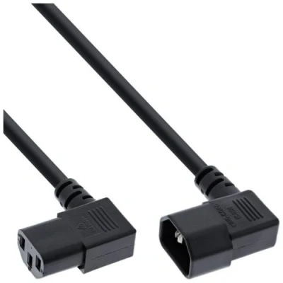 Image de InLine Rallonge de câble d&#039;alimentation power IEC 60320 C13 incliné pour C14 3 m noir