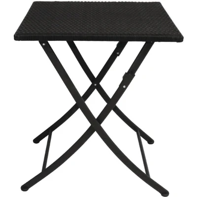 Afbeelding van Bolero vierkante polyrotan klaptafel zwart 60cm