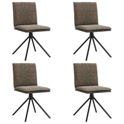 Afbeelding van vidaXL Eetkamerstoelen 4 st imitatiesuède donkergrijs