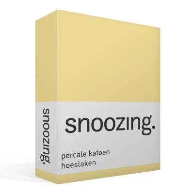 Afbeelding van Snoozing Hoeslaken Tweepersoons 140x220 cm Percale katoen Geel