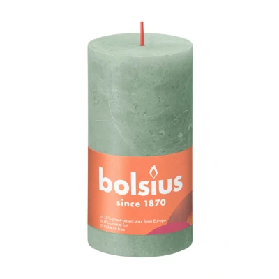 Afbeelding van Rustiek stompkaars shine 130/68 jade green Bolsius