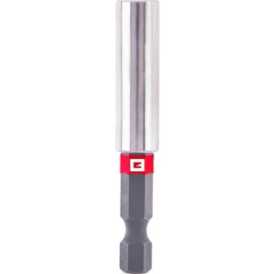 Afbeelding van Einhell Magnetische bithouder met schacht 1/4 inch E 6.3, 60 mm, (chroom vanadium, stalen huls, permanente magneet, rode ring)