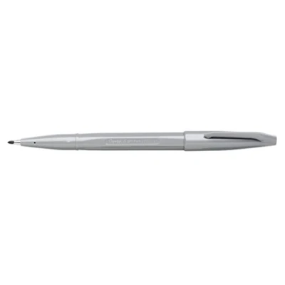 Afbeelding van Pentel Sign Pen S520 viltstift, fijne vezelpunt, grijs, 12 stuks