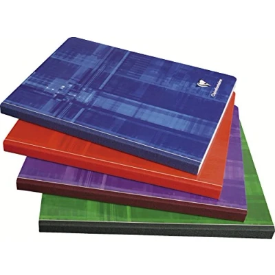 Afbeelding van Clairefontaine 9740C Notitieboek, brochure achterkant, canvas, 17 x 22 cm, 192 pagina&#039;s, effen, wit, papier, 90 g, gelamineerde omslag, willekeurige kleur