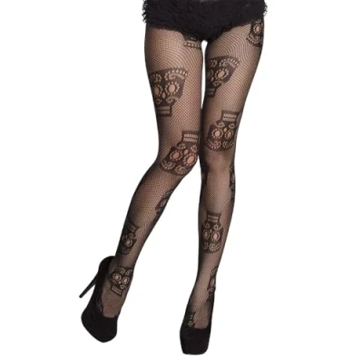 Afbeelding van Boland Panty La Pelona Zwart Volwassenen Vrouwen Skelet Halloween accessoire Day of the Dead Horror