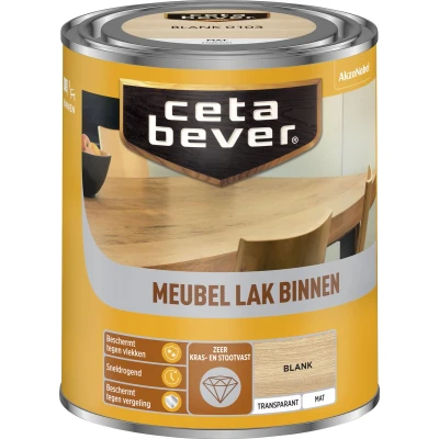 Afbeelding van Ceta Bever Meubellak Transparant Mat 0,75 liter Blanke lak &amp; Beits