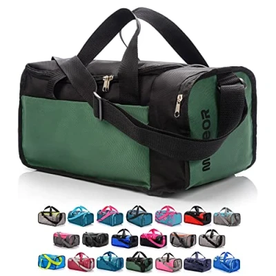 Afbeelding van sporttas voor dames, heren, kinderen, meisjes, tas, reistas, duffel, modern, fitness, fleece, vakantie, schoudertas, werk, kleine grote 20 L of 40 l, Zwart/Groen,