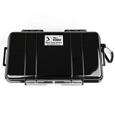 Afbeelding van Peli 1060 Micro Case, Zwart met inzetstuk, waterdicht, schokbestendig, karabijnhaak, zwarte voering
