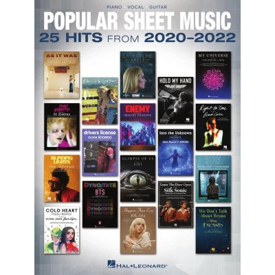 Afbeelding van Popular Sheet Music: 25 Hits from 2020 2022 Arranged for Piano/Vocal/Guitar
