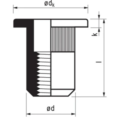 Afbeelding van Masterfix Blindklinkmoer M5x13mm aluminium cilinderkop (Per 250 stuks)