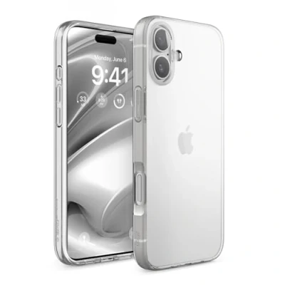 Afbeelding van elago Hybride transparante beschermhoes compatibel met iPhone 16 Plus 6,7 inch PC + TPU technologie, stootrand, hoge camerabescherming, duurzaam, krasbestendig